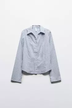 Блузка приталенная с рукавами клеш