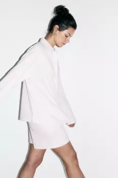 Блузка-рубашка домашняя хлопковая с принтом