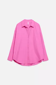 блузка-рубашка oversize хлопковая удлиненная