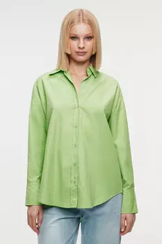 Блузка-рубашка oversize хлопковая удлиненная