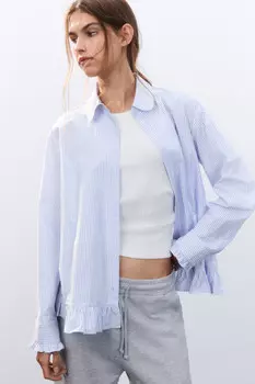 Блузка-рубашка с оборками