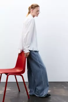 Блузка-рубашка с оборками