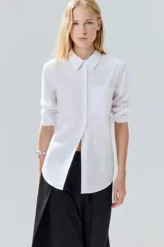 Блузка-рубашка свободная с карманом