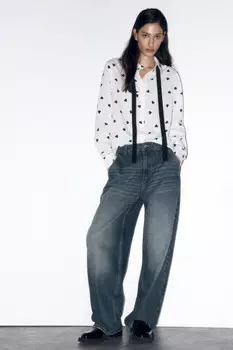 Блузка с длинными рукавами и галстуком