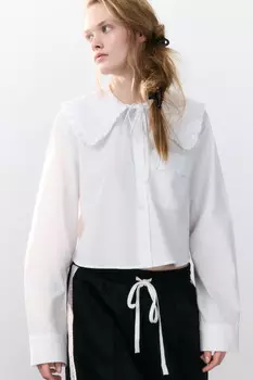 Блузка с воротником на завязках