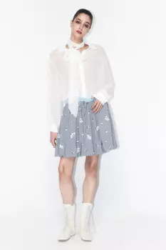 Блузка шифоновая с галстуком-бантом