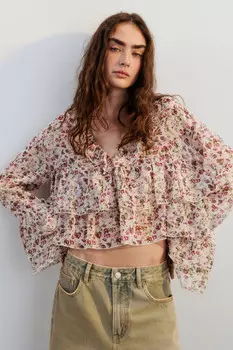 Блузка шифоновая с воланами