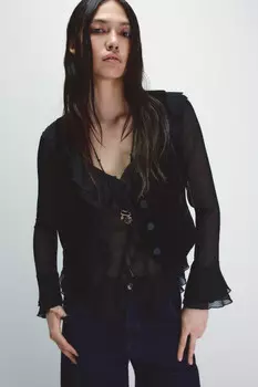 Блузка шифоновая с воланами