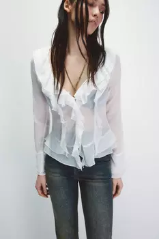 Блузка шифоновая с воланами