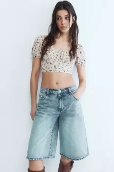 Блузка-топ с короткими рукавами и принтом