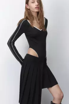 Боди-лонгслив с контрастными швами