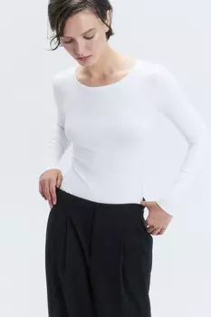 Боди-лонгслив вискозный из гладкого трикотажа