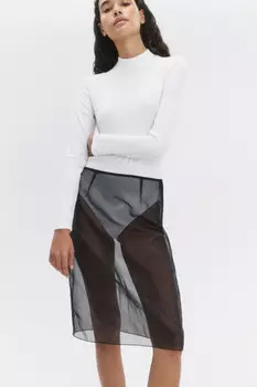 Боди-водолазка в рубчик с коротким воротником