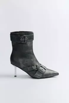 Ботильоны с ремешками на тонком каблуке