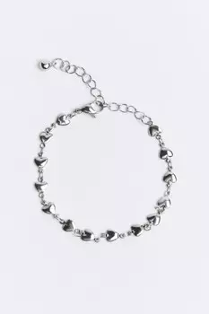 Браслет серебристый с сердечками