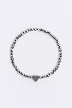 Браслет серебристый с сердечком