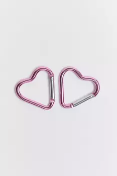 Брелоки-карабины в виде сердечек (2 штуки)