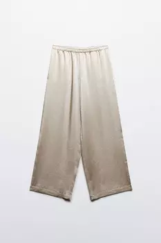 Брюки атласные с боковыми разрезами