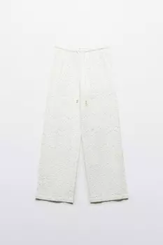 Брюки ажурные на завязках с бусинами
