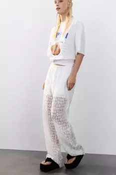 Брюки ажурные с короткой подкладкой