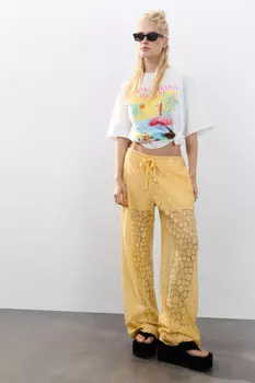 Брюки ажурные с короткой подкладкой