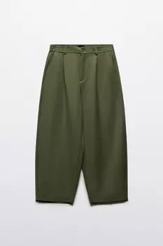 Брюки-бананы костюмные с резинкой на поясе