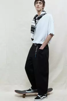 Брюки barrel fit широкие из хлопка