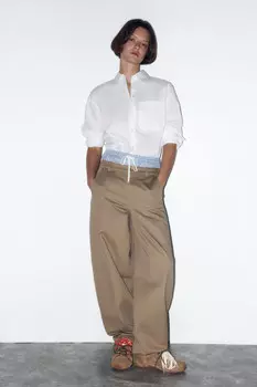 Брюки-чинос хлопковые с низкой посадкой