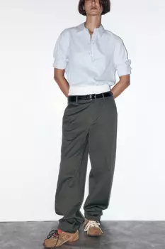 Брюки-чинос хлопковые с низкой посадкой