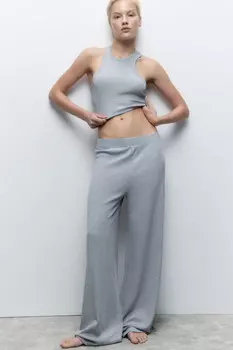 Брюки домашние хлопковые в рубчик