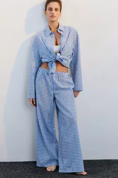 Брюки домашние из жатой ткани