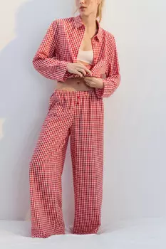 Брюки домашние из жатой ткани