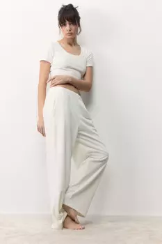 Брюки домашние плюшевые со стразами