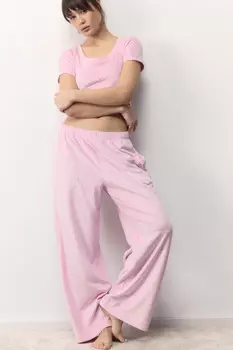 Брюки домашние плюшевые со стразами