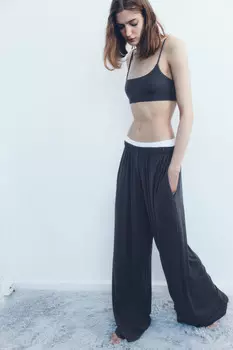 Брюки домашние широкие из трикотажа