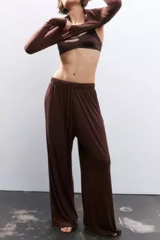 Брюки домашние широкие из вискозы