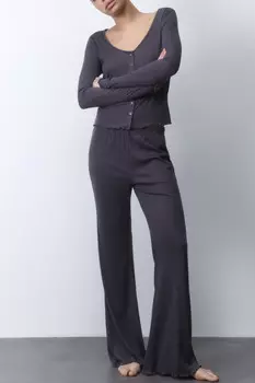 Брюки домашние широкие с волнистыми краями