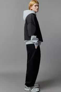 Брюки-джоггеры хлопковые с утяжками по низу