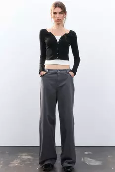 Брюки хлопковые с кружевом