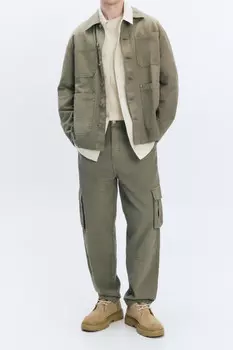 Брюки-карго хлопковые с накладными карманами