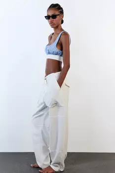 Брюки-карго вискозные с накладными карманами