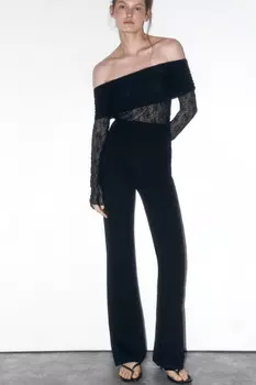 Брюки клеш с высокой посадкой