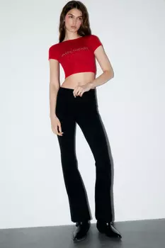 Брюки клеш трикотажные