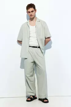 Брюки костюмные из льняной ткани