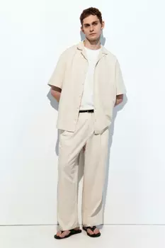 Брюки костюмные из льняной ткани