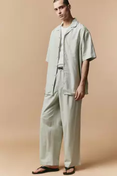 Брюки костюмные из льняной ткани