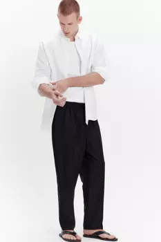 Брюки костюмные с поясом на завязках