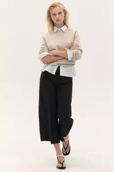 Брюки-кюлоты костюмные с ремнем