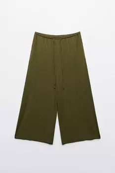 Брюки-кюлоты широкие с поясом-резинкой