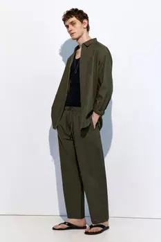 Брюки льняные с поясом на завязках